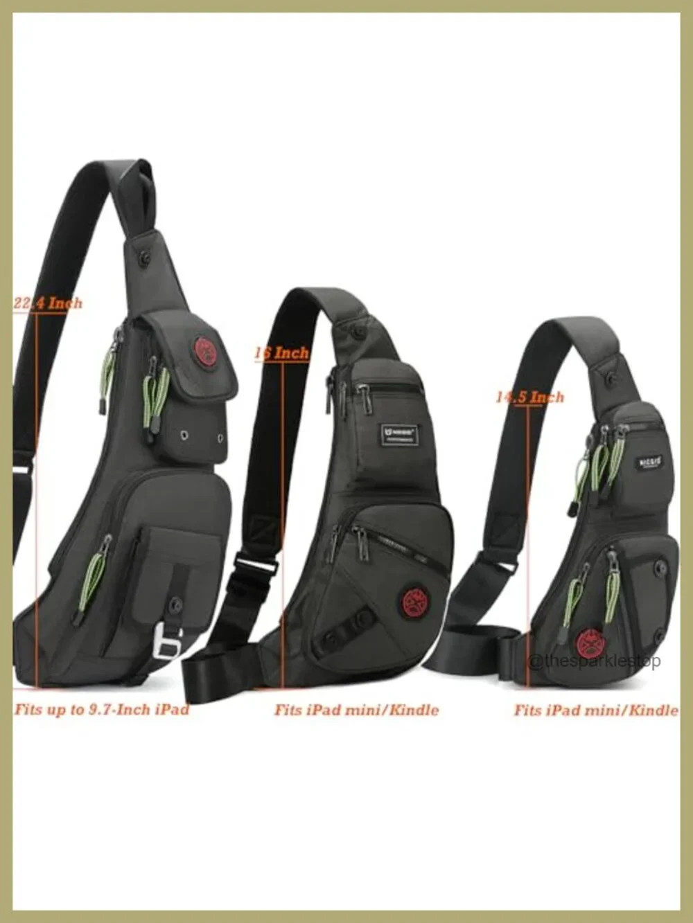 Nylon Sling Bag Crossbody Backpack for Travel Hiking Concealed Carry